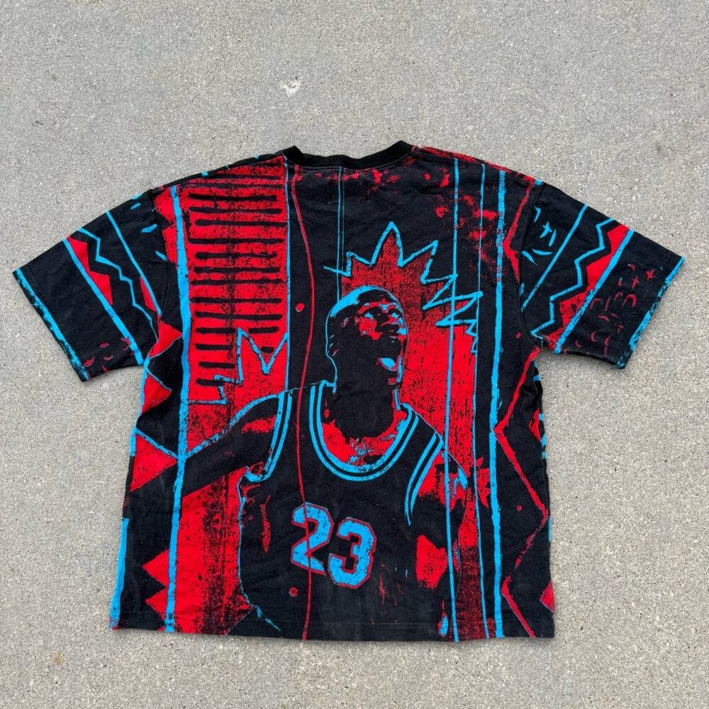 Nike Air Jordan DNA T-Shirt AOP Michael Jordan Blue Red Black CJ6093-657 LARGE - Picture 2 of 8